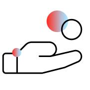 hand with circle icon